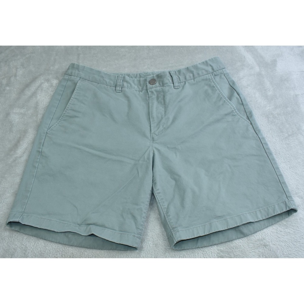 Bonobos Flat Front Stretch 7" Men Shorts Sz 33 Inseam Washed Chino Gunmetal Blue